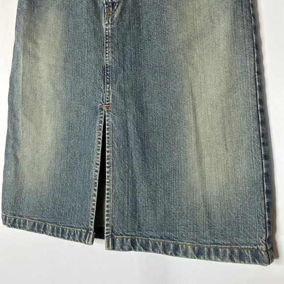 Armani Exchange A|X Jean Skirt  Size 4 Front Slit Denim Blue Midi Womens - Picture 3 of 8